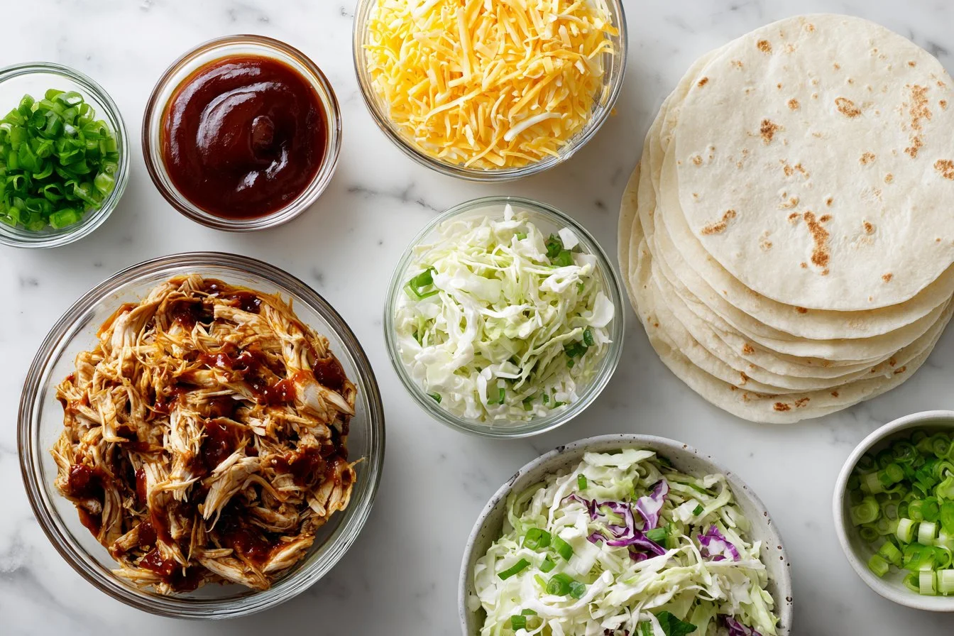 BBQ Chicken Coleslaw Wraps