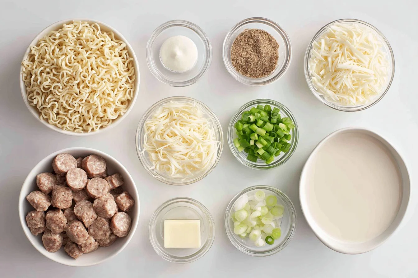 Creamy Sausage Ramen Skillet