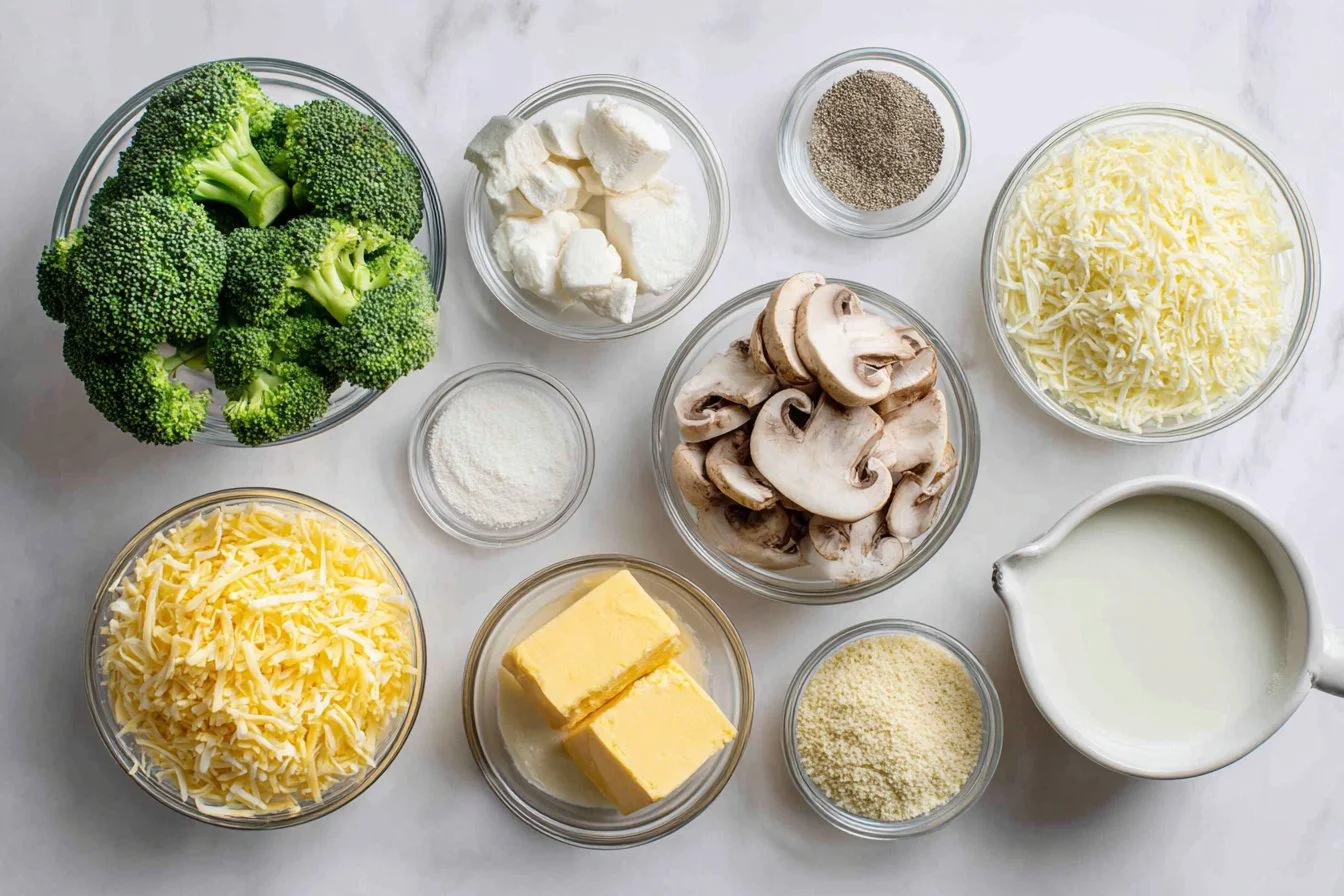 Cheesy Broccoli and Mushroom Casserole
