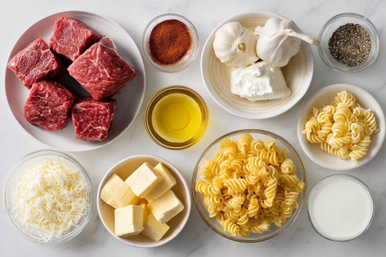 Creamy Garlic Butter Steak Pasta