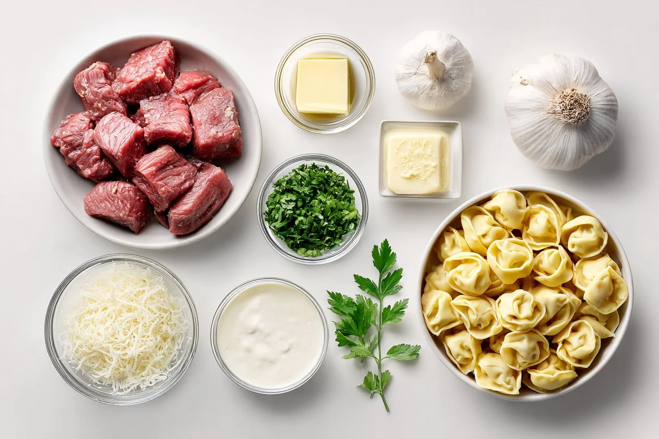 Garlic Butter Steak Bites with Parmesan Tortellini