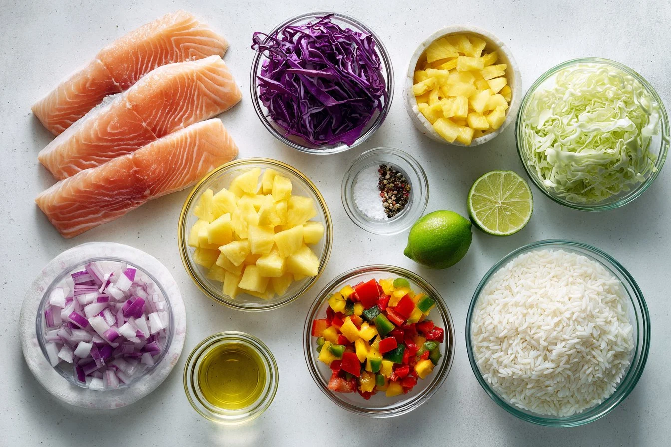 Grilled Fish Bowl with Pineapple Salsa