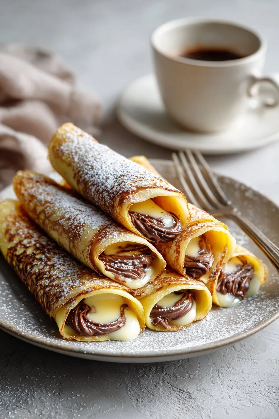 Velvety Nutella Crepe Rolls