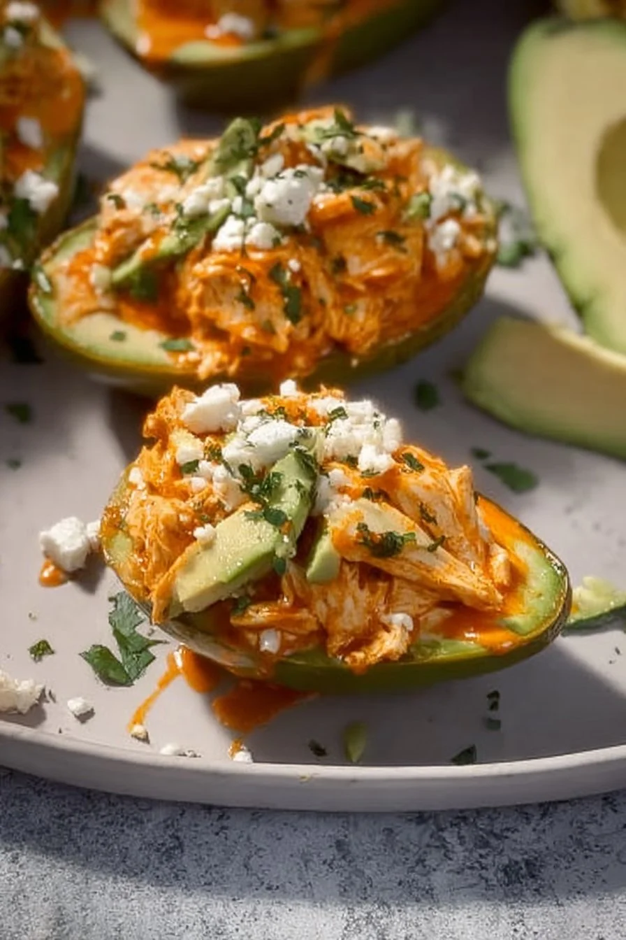Buffalo Chicken Stuffed Avocados