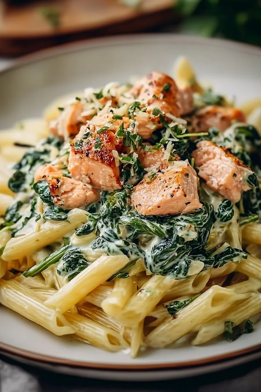 Creamy Spinach Salmon Pasta