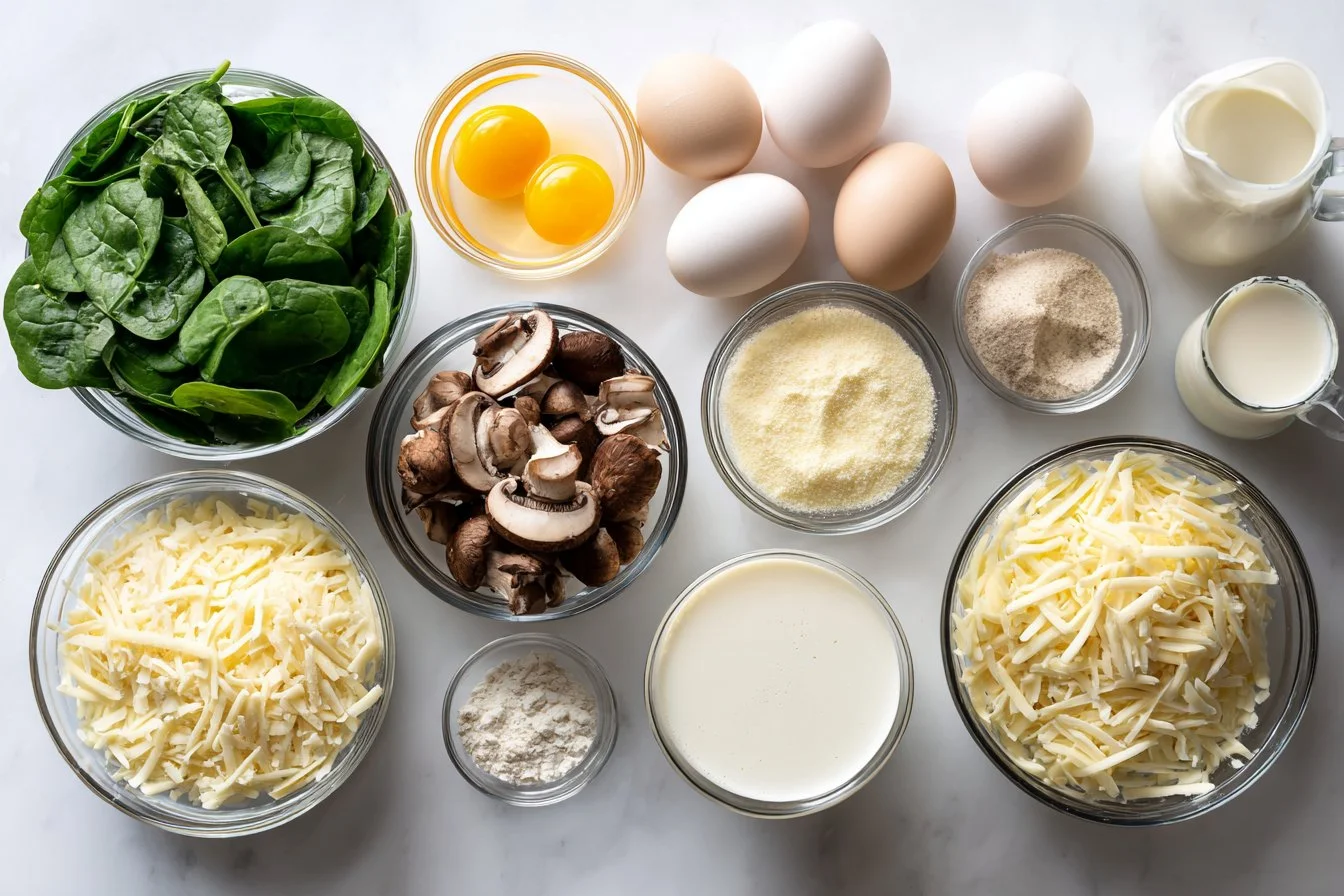Crustless Spinach and Mushroom Quiche