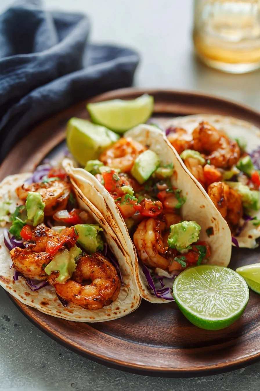 Shrimp Tacos with Avocado Salsa