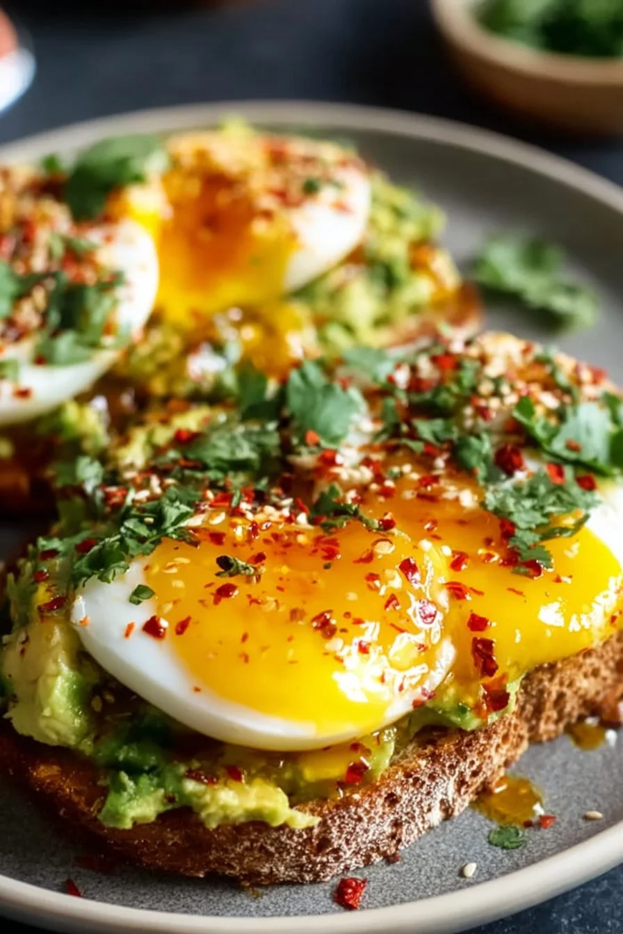 Spicy Chili Butter Avocado Toast with Eggs