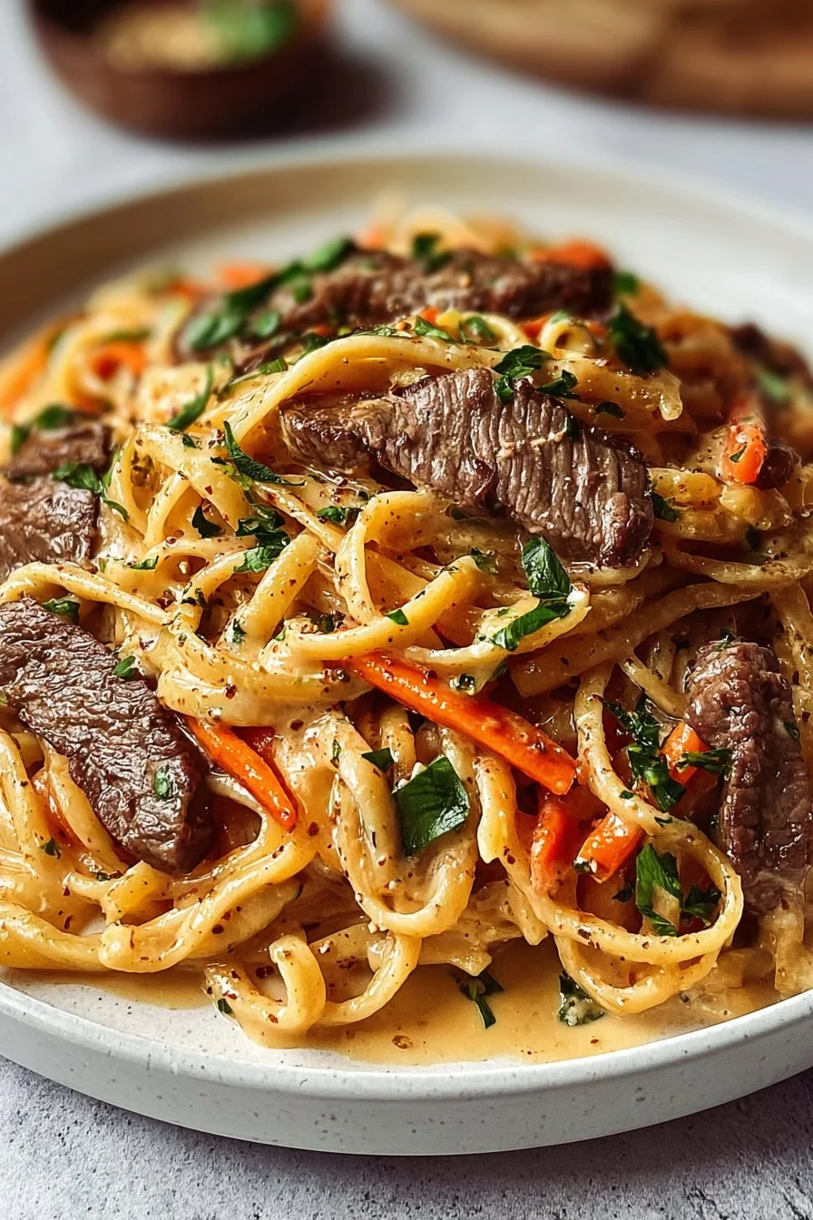 Steak Pasta with Roasted Carrots and Cowboy Butter