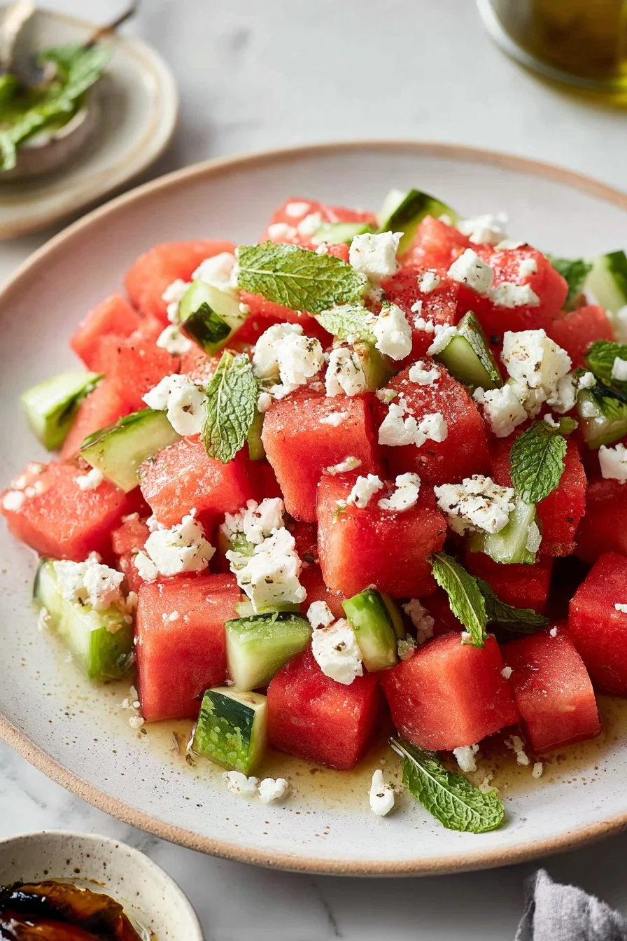 Watermelon Salad with Feta and Mint