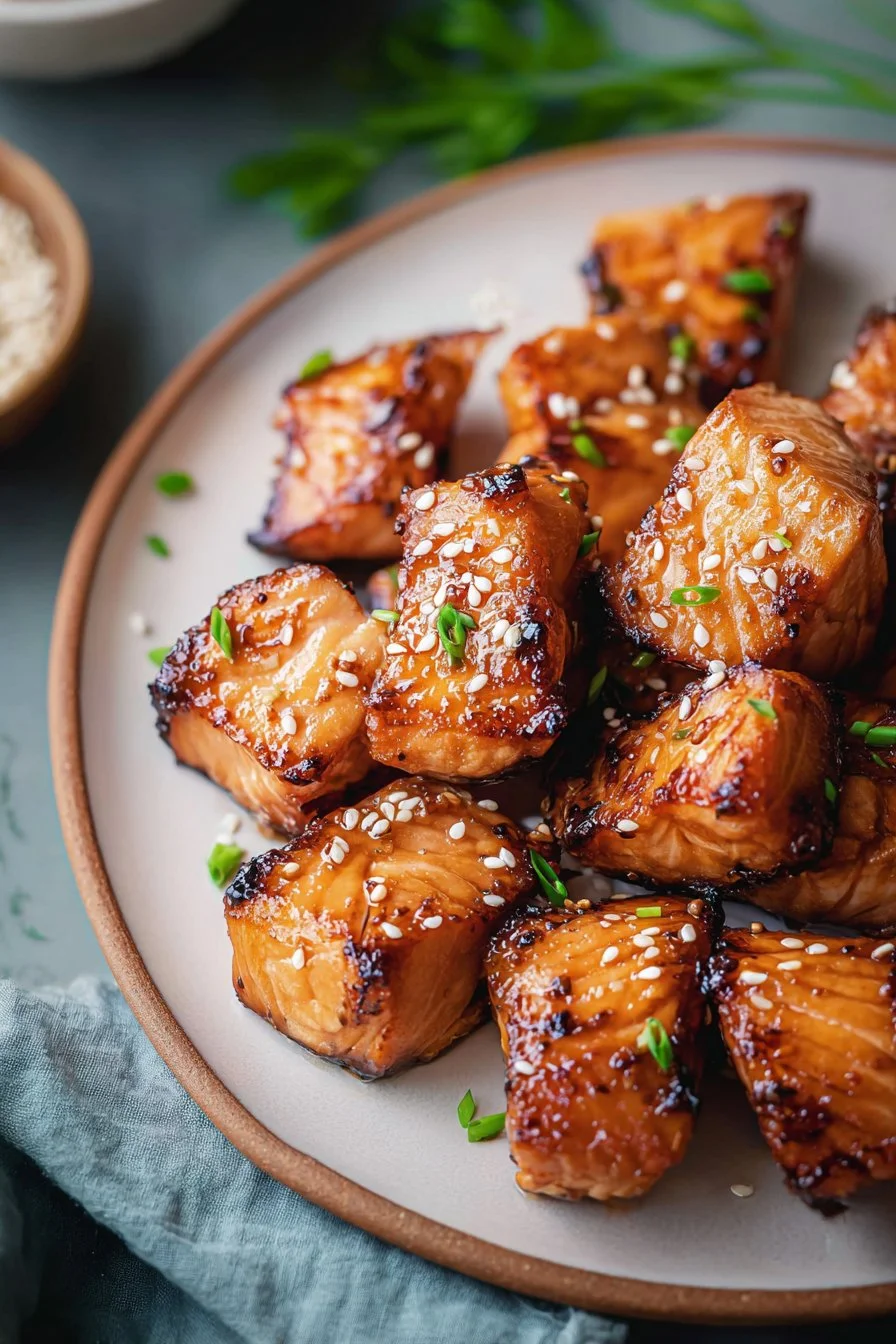 Air Fryer Salmon Bites (Savory and Sweet Soy Marinade)