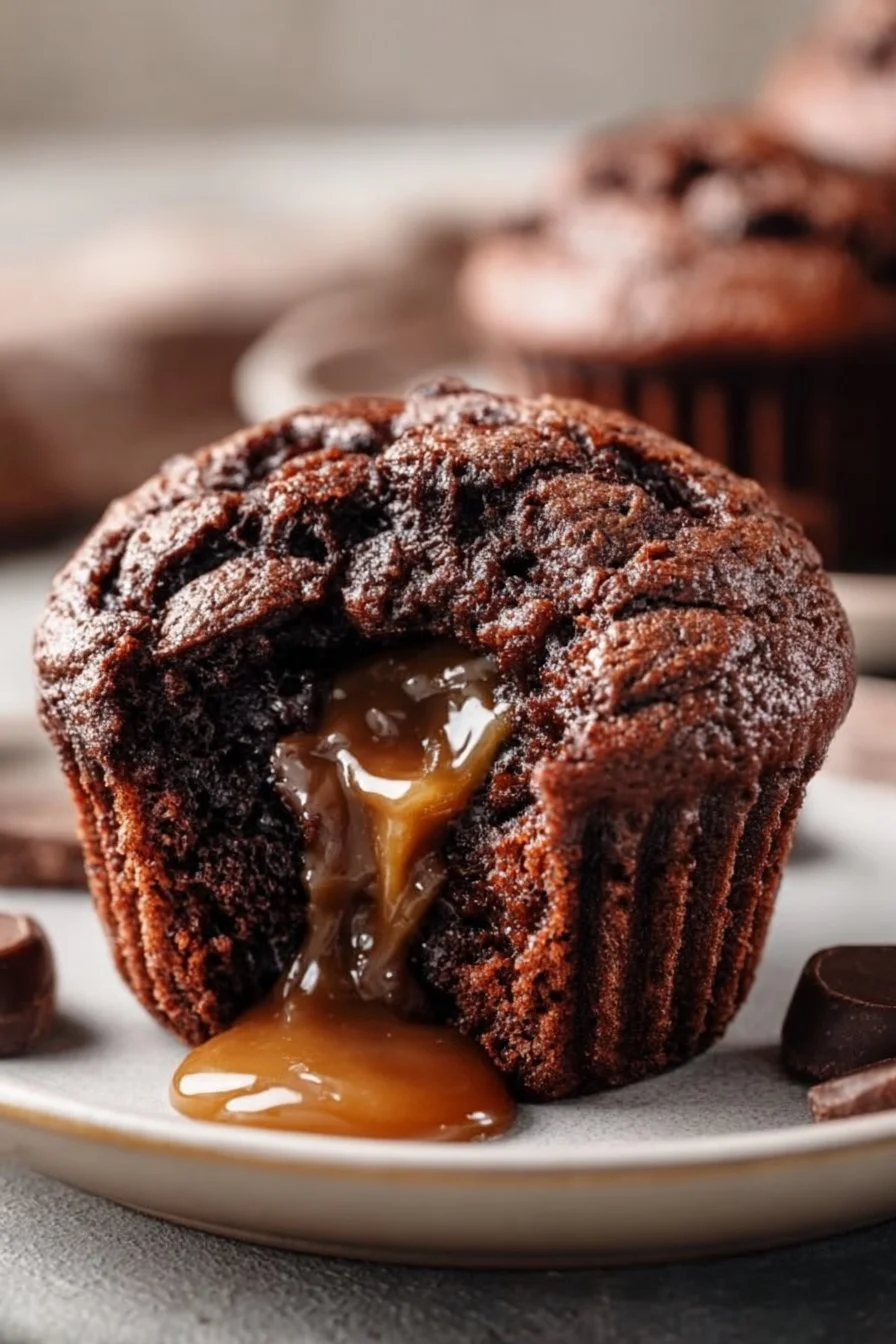Chocolate Muffins with Caramel Center
