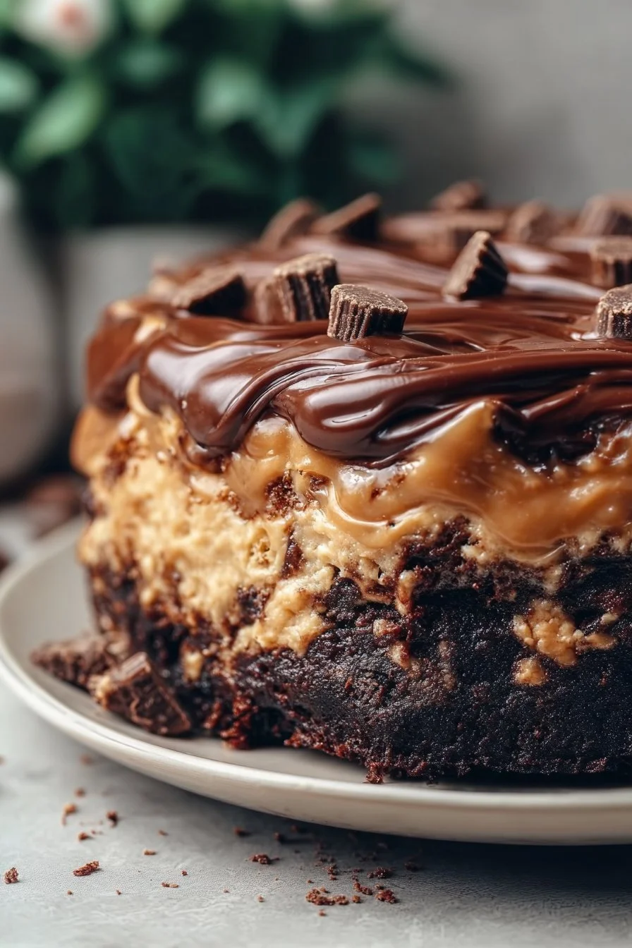 Chocolate Peanut Butter Earthquake Cake