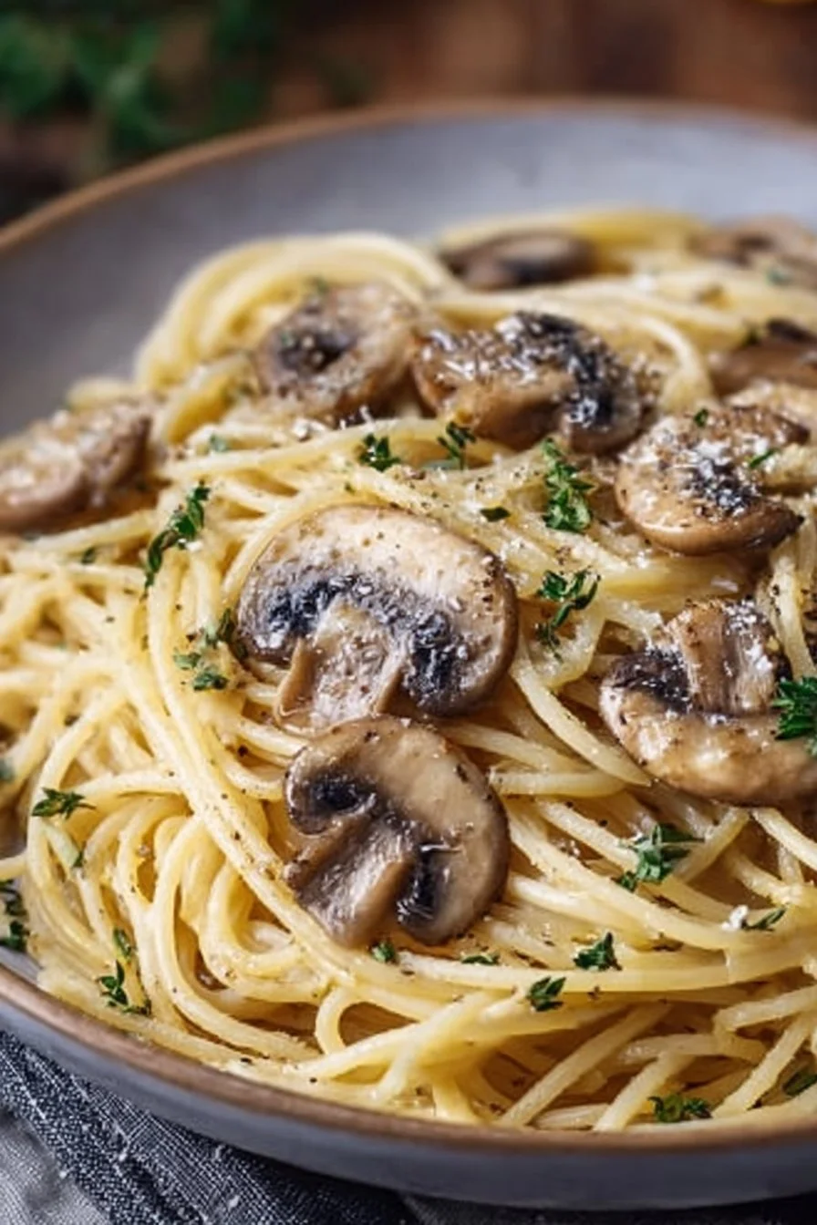 Best Mushroom Garlic Spaghetti