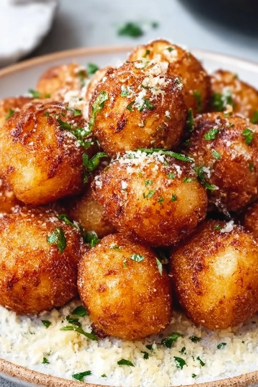 Crispy Parmesan Garlic Potato Balls
