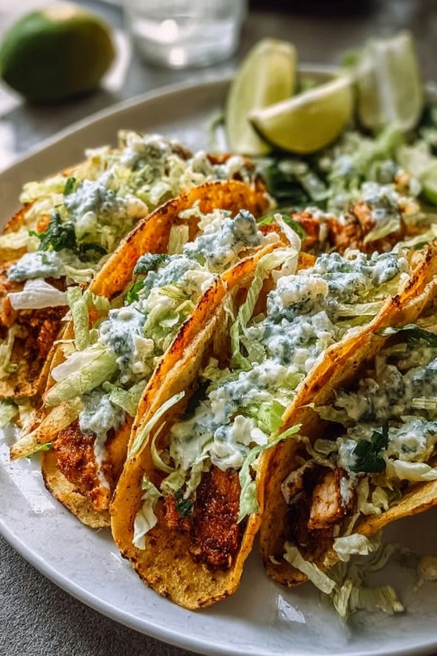 Dill Pickle Ranch Smash Chicken Tacos