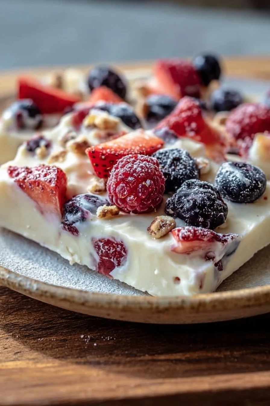 Easy Frozen Yogurt Bark Recipe for Kids with Fresh Berries