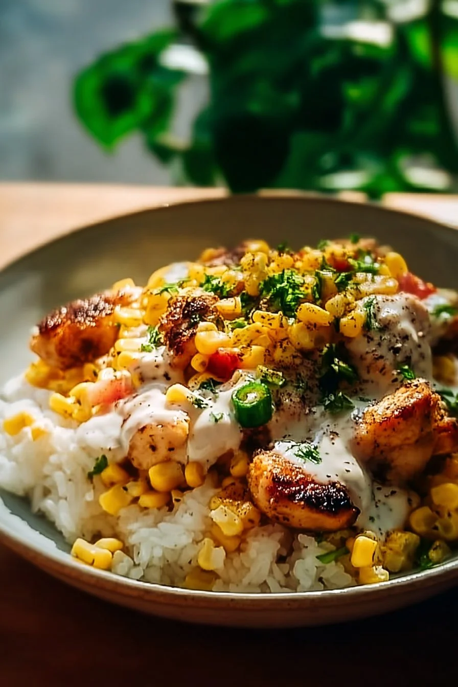 Street Corn Chicken Rice Bowl
