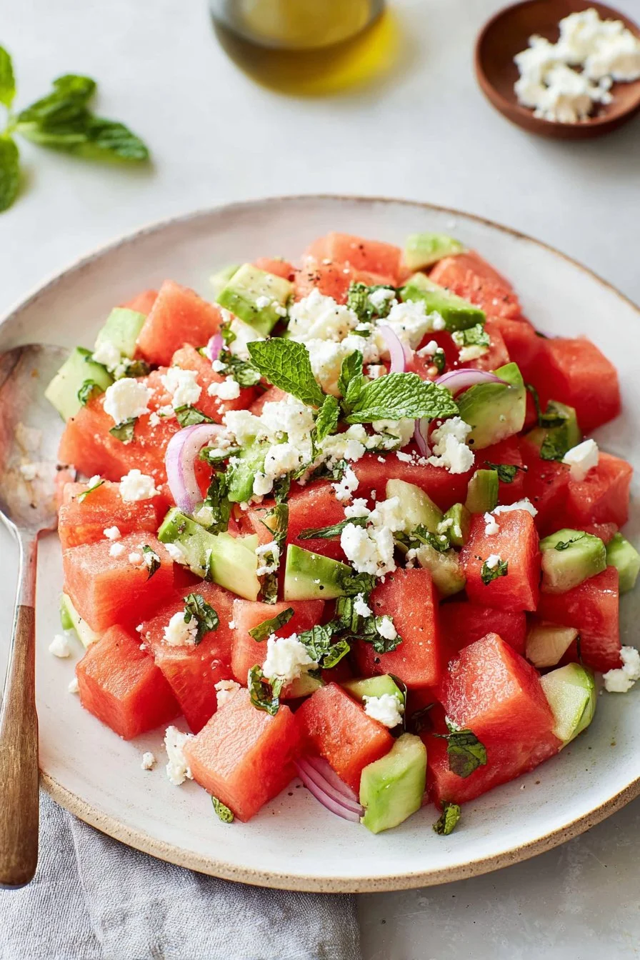 Watermelon Salad with Feta and Mint