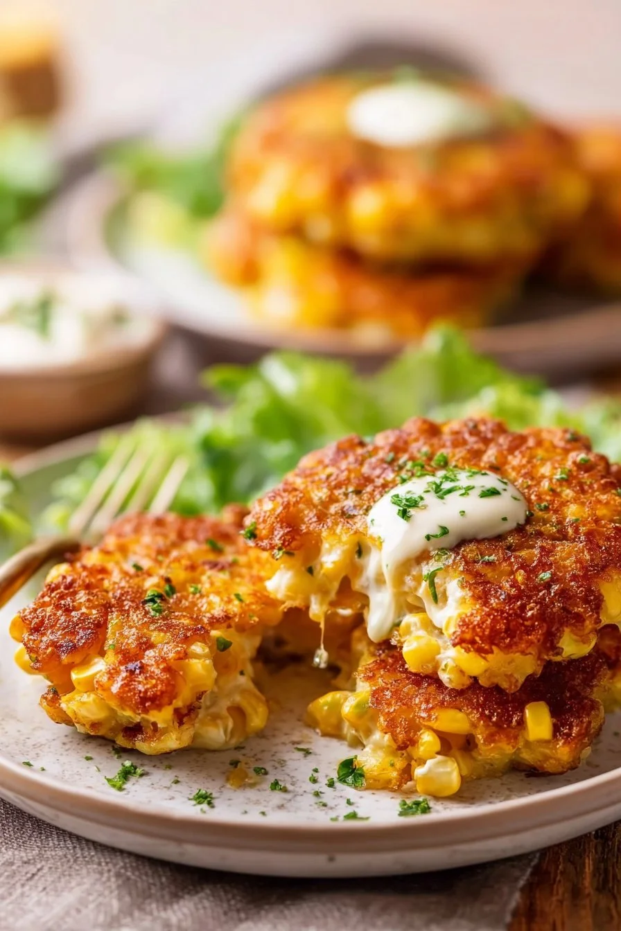 Cheesy Corn Fritters