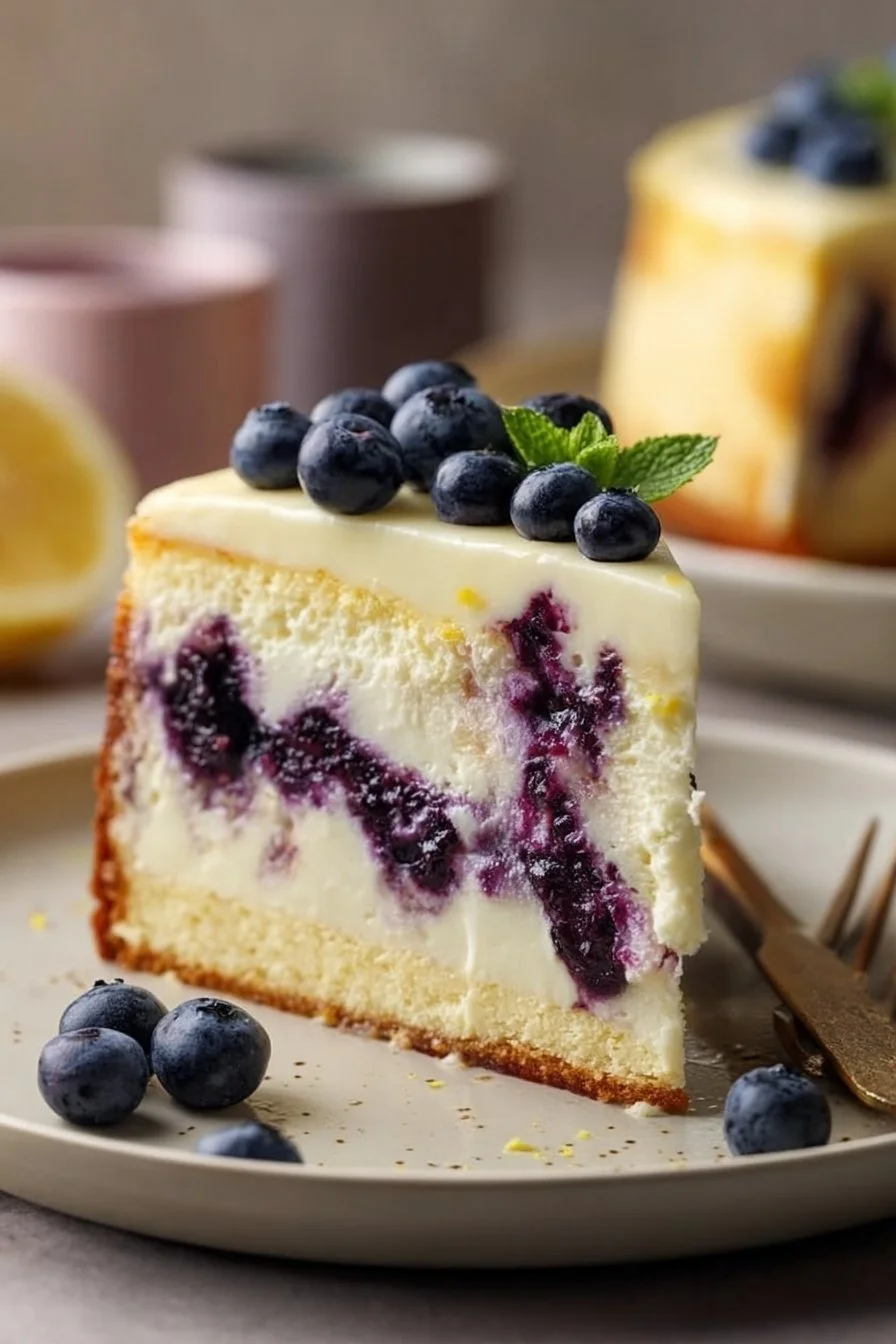 Lemon Blueberry Cheesecake Cake