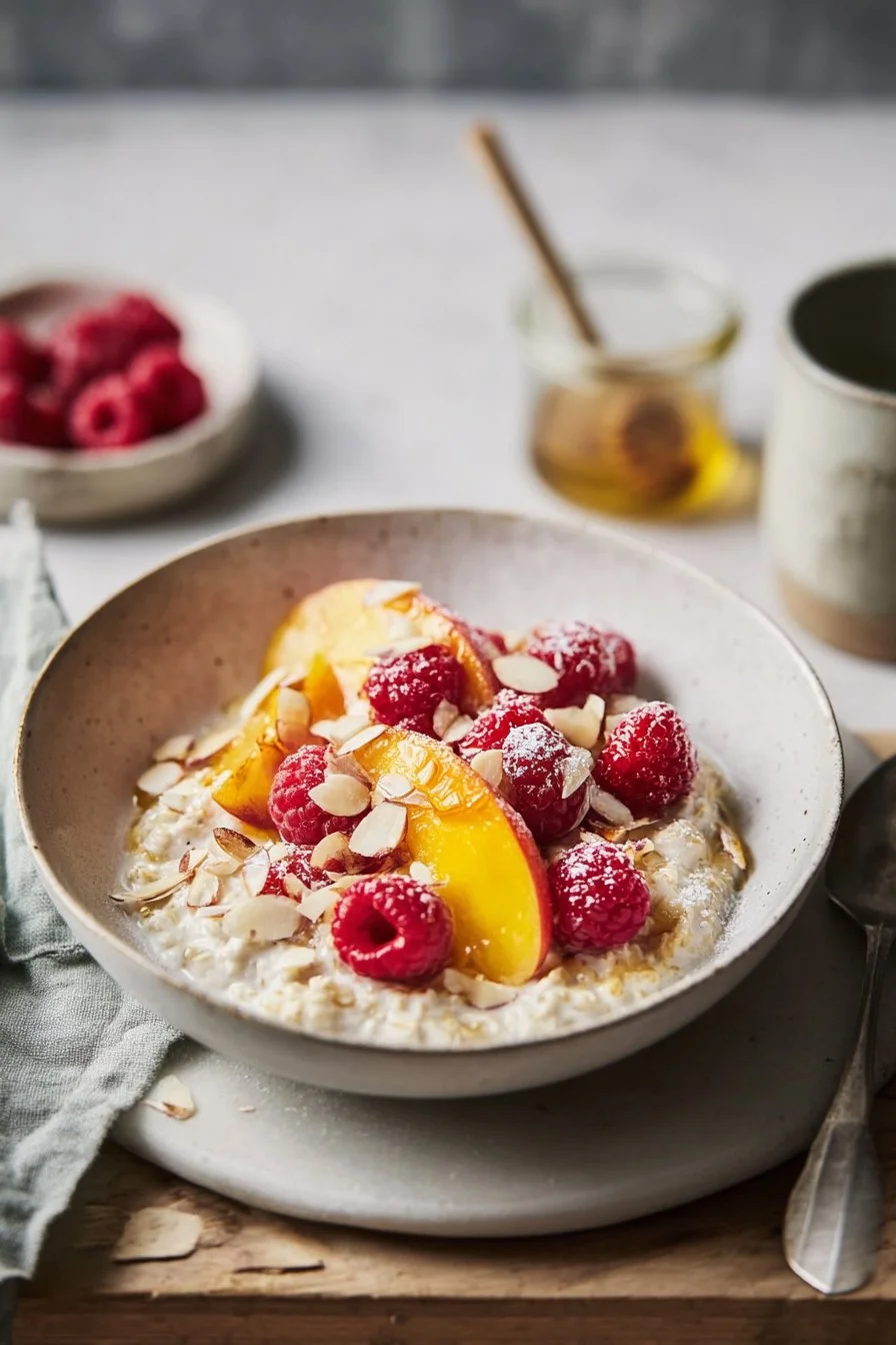 Peach Melba Overnight Oats