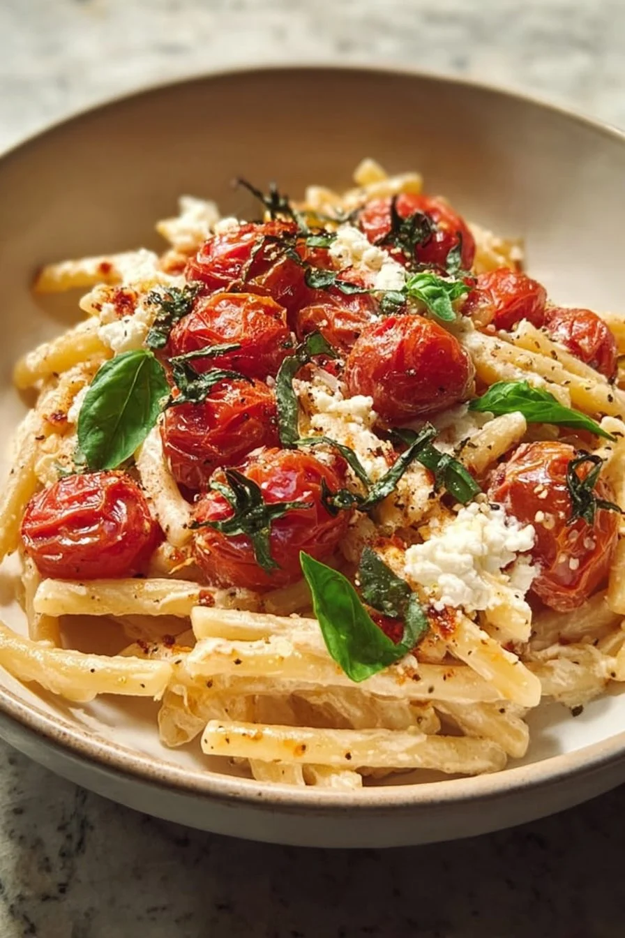 Creamy Ricotta Pasta with Roasted Tomatoes and Garlic