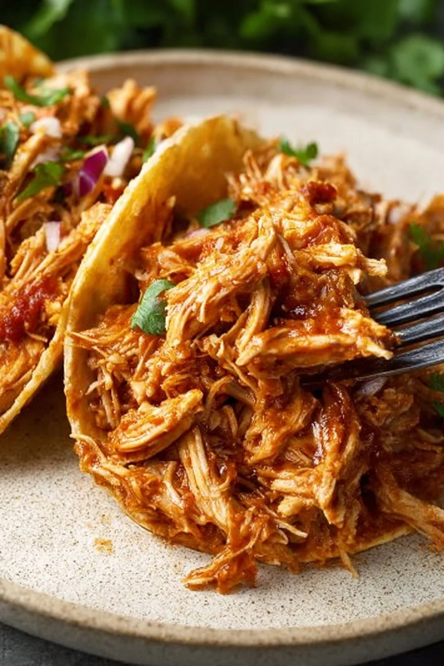 Slow Cooker Shredded Chicken Tacos
