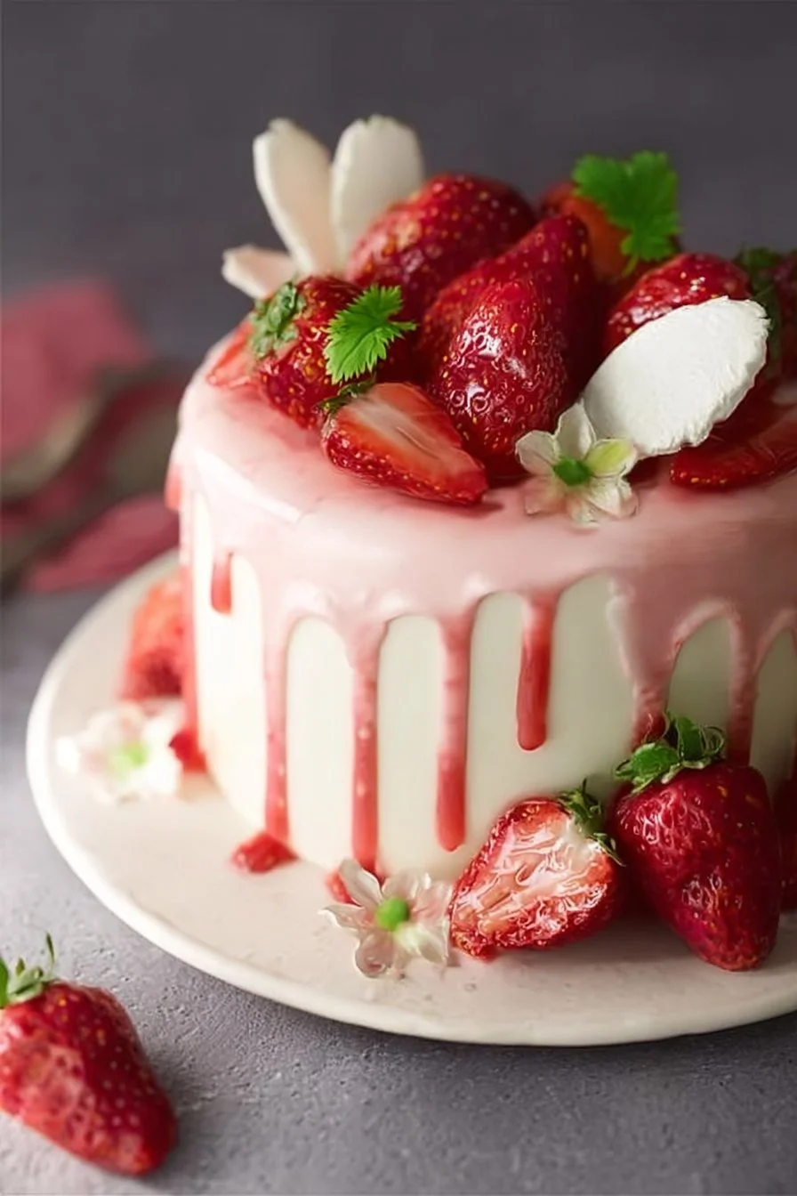 Strawberry Drip Cake