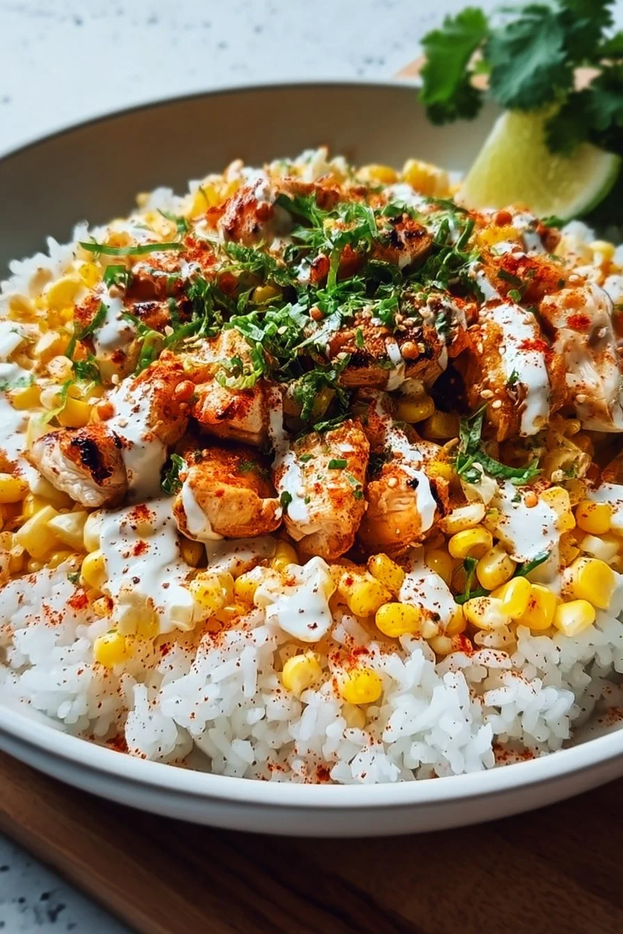 Street Corn Chicken Rice Bowl