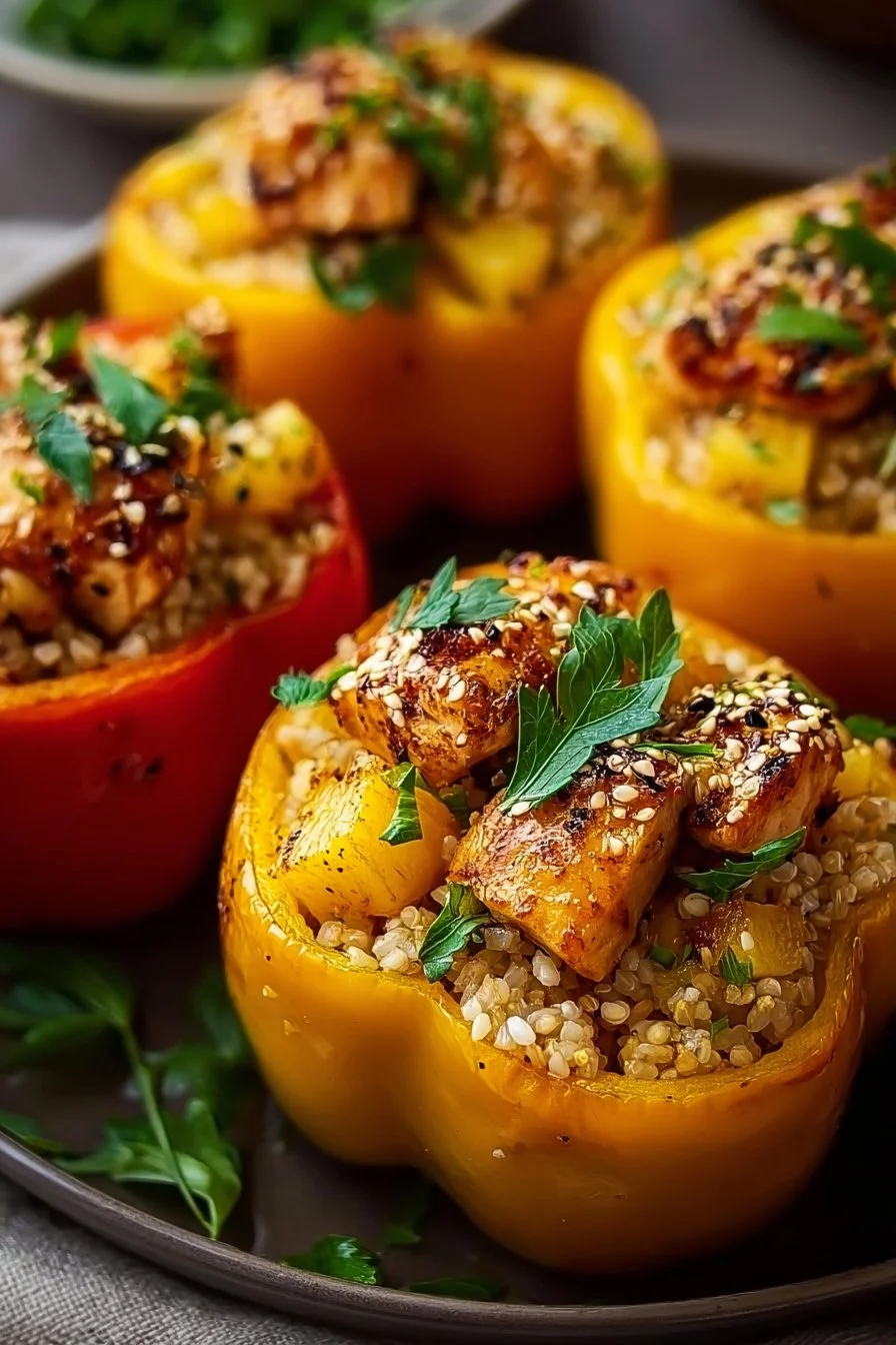 Stuffed Peppers with Chicken and Pineapple