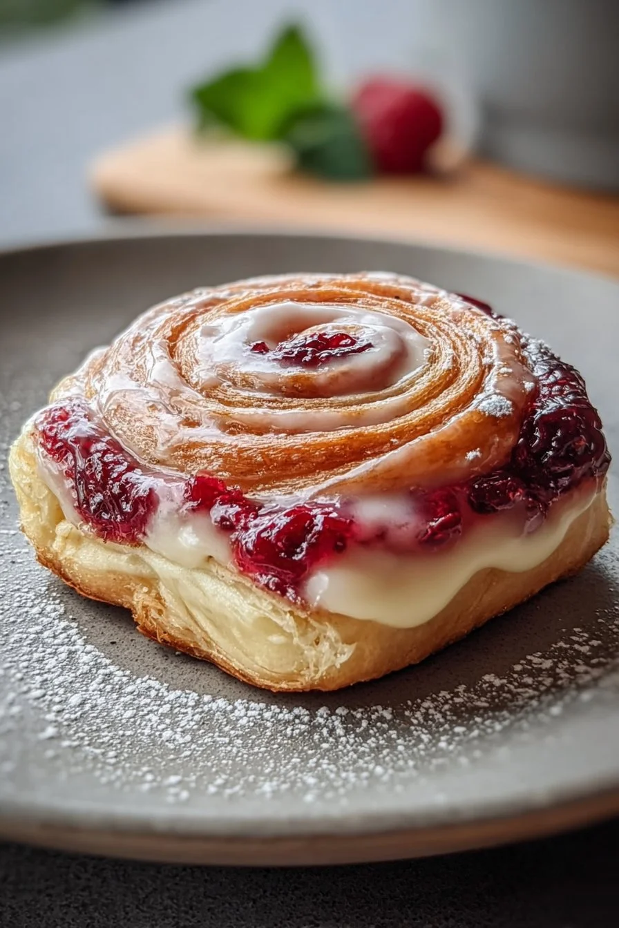 Sugar Raspberry Danish Bun