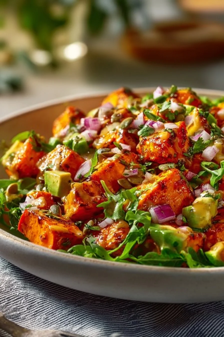 Loaded Sweet Potato Salad with Honey Mustard