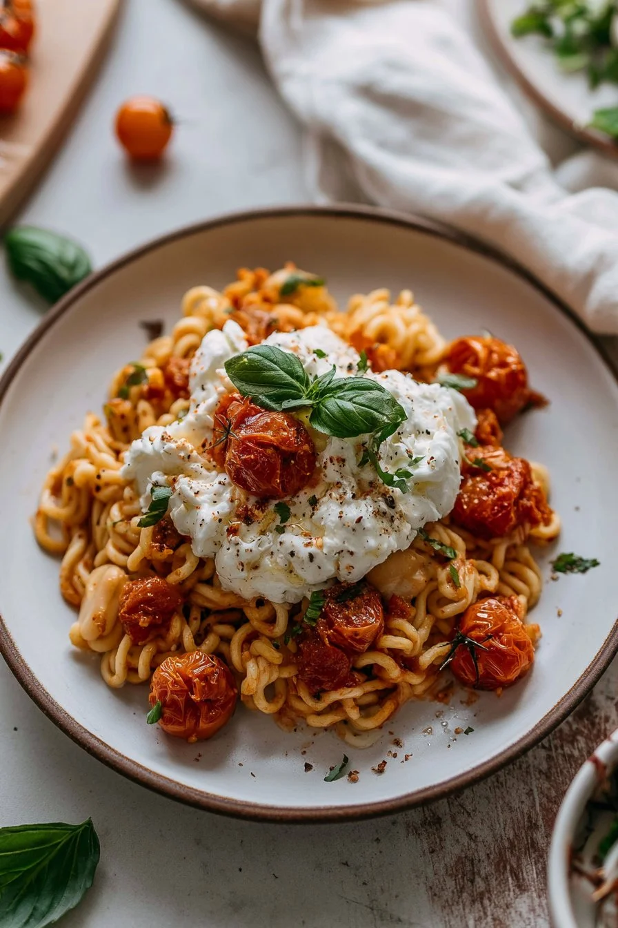 BURST TOMATO BURRATA PASTA