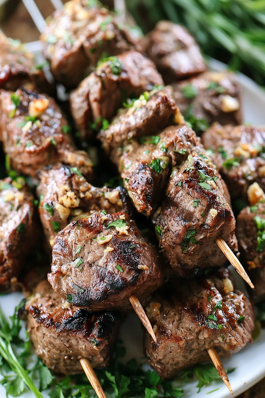 Grilled Garlic Sirloin Skewers