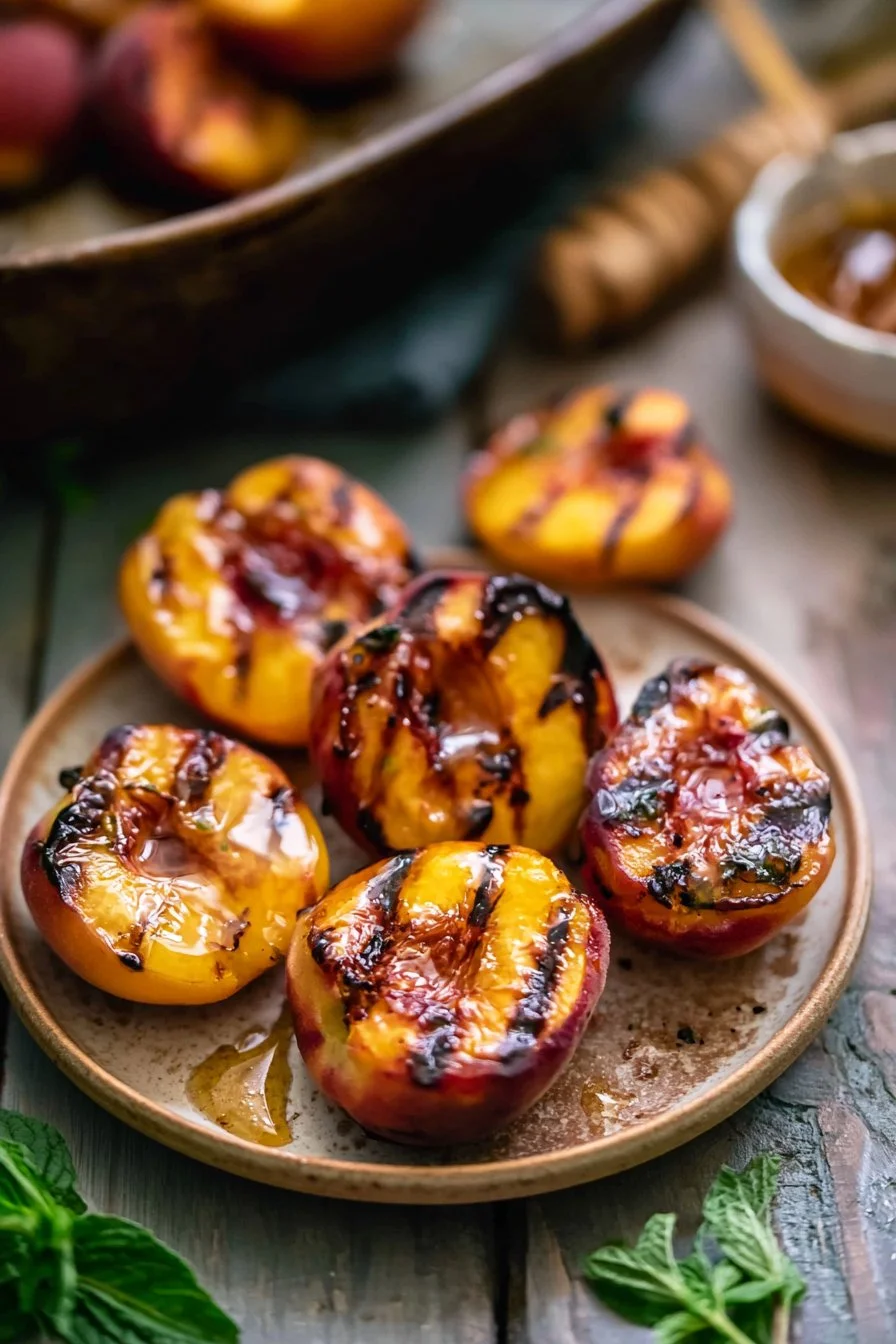 Grilled Peaches with Honey