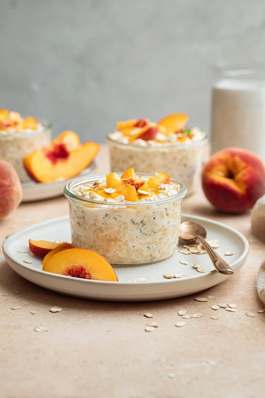 Peaches &amp; Cream Overnight Oatmeal
