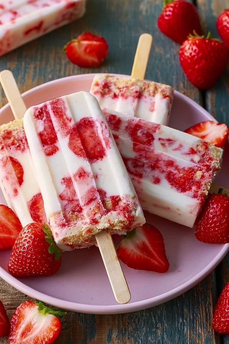 Strawberry Cheesecake Popsicles