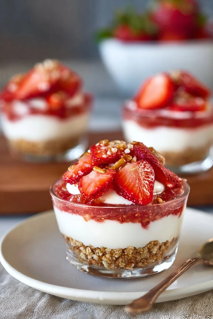 Strawberry Pretzel Dessert Cups