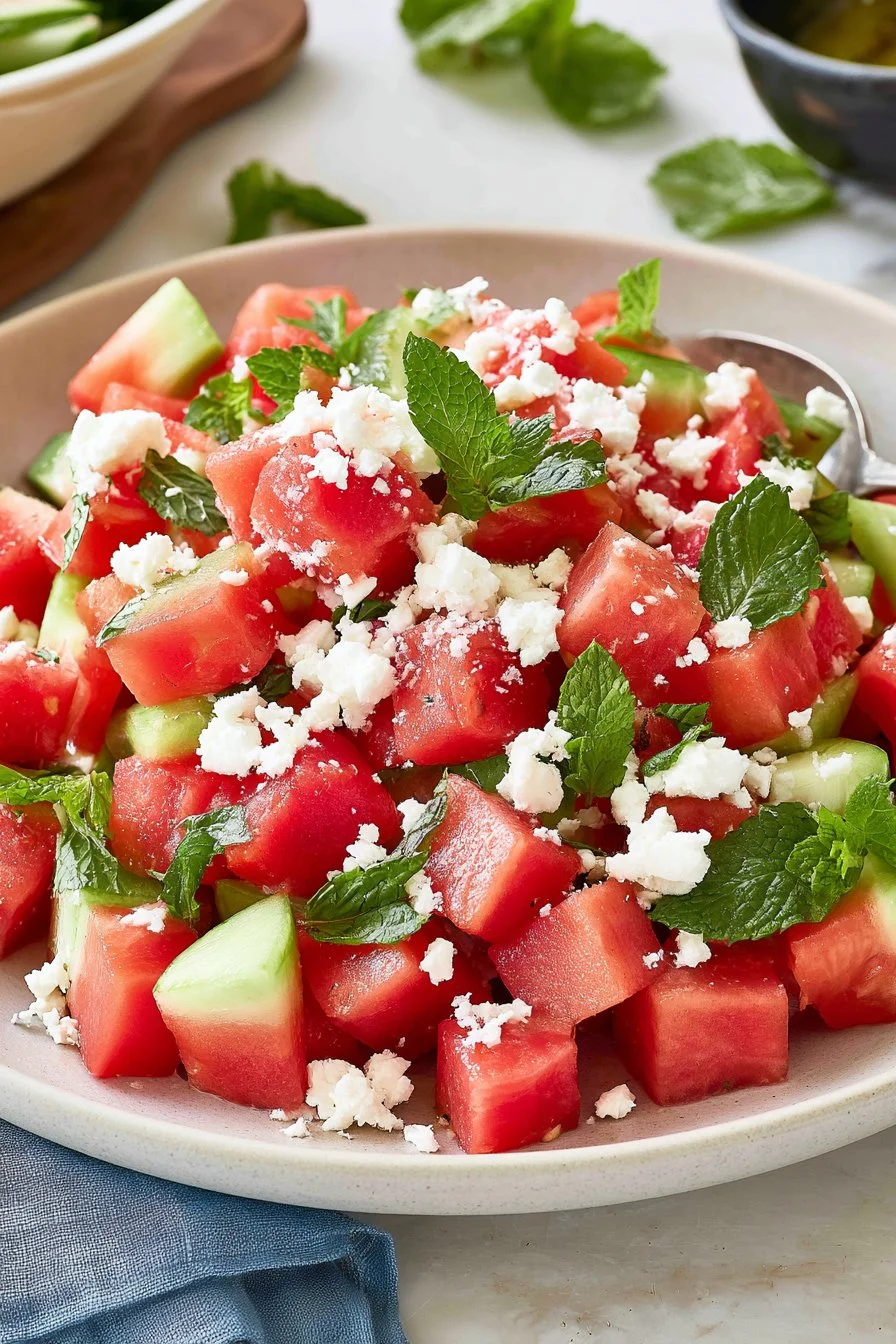 Watermelon Salad with Feta & Mint